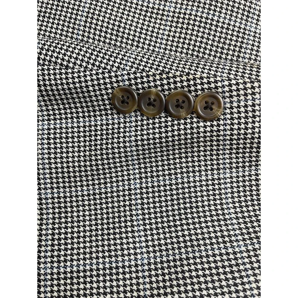 Lauren Ralph Lauren Mens 40R Beige Multicolored Houndstooth Sport Coat Wool